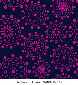 Vector. Perforated geometric patterns Papel Picado pattern. Hispanic Heritage Month. Polygonal seamless pattern for poster, cover, social network; for textiles, wallpaper, packaging, wrapping paper.