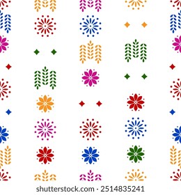 Vector. Perforated geometric patterns Papel Picado pattern. Hispanic Heritage Month. Polygonal seamless pattern for poster, cover, social network; for textiles, wallpaper, packaging, wrapping paper.