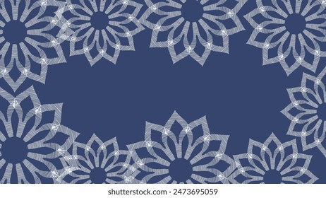 Vector. Perforated hand-drawn patterns Papel Picado. National Hispanic Heritage Month. Floral backgraund with copy space for text, for web banner, poster, cover, splash, social network. Line sketch.