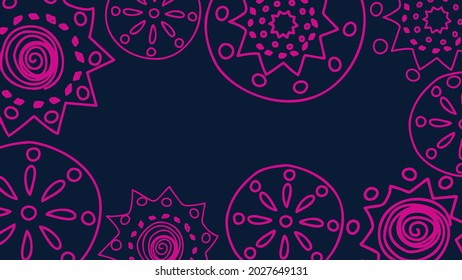 Vector. Perforated monochrome patterns, hand-drawn Papel Picado pattern. Hispanic Heritage Month. Polygonal pattern for web banner, poster, cover, splash, social network.