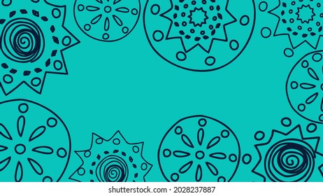 Vector. Perforated monochrome patterns, hand-drawn Papel Picado pattern. Hispanic Heritage Month. Polygonal pattern for web banner, poster, cover, splash, social network.