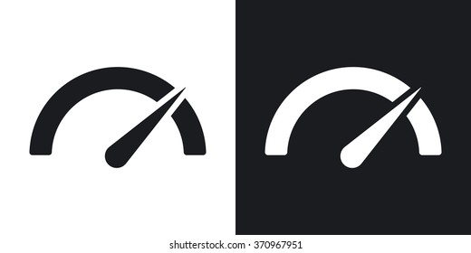 Vector performance measurement icon. Two-tone version on black and white background