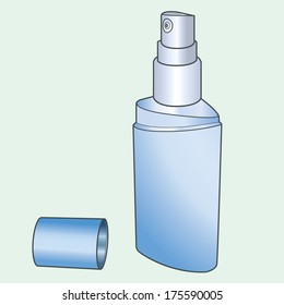 vector perfume Blue cosmetics containers spray, bottle