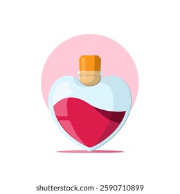 Vector perfume bottle heart shaped flat design
