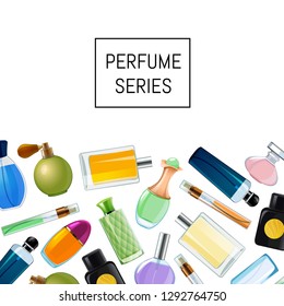 Vector perfume bottles background illustration for website