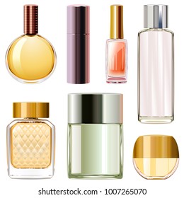 Vector Perfume Bottles isolated on white background