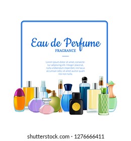 Vector perfume bottles with place for text illustration