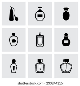 Vector perfume icon set on grey background