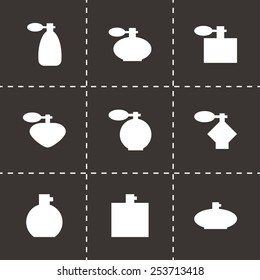 Vector perfume icon set on black background
