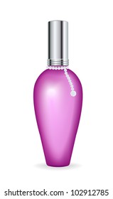 vector perfume pink bottle with diamond ribbon