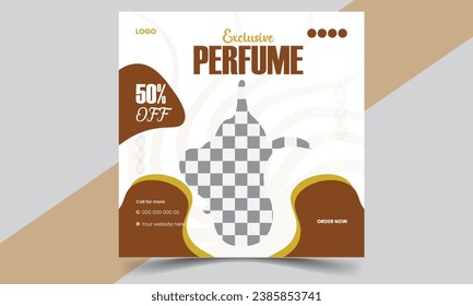 Vector perfume social media post design template.