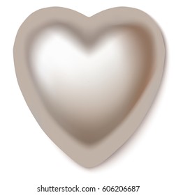 Vector perl heart isolated on white. Decorative heart for wedding design