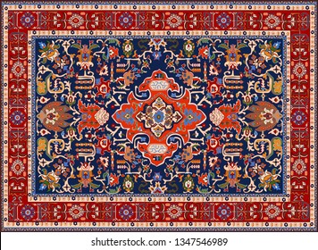 Vector Persian Carpet, Tribal Background