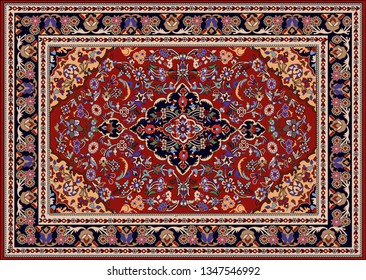 Vector Persian Carpet, Tribal Background