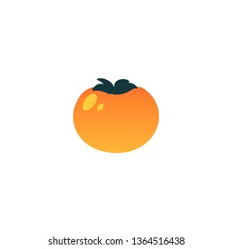 Vector persimmon exotic fruit cartoon icon. Tropical food for summer party, seaside vacation design. Healthy food full of vitamins. Natural fresh ingredient for dieting menu. Isolated illustraiton