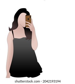 vector person in black dress