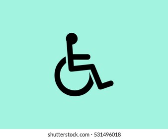Vector person Person with a disability icon. Flat design style