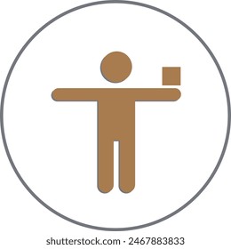  A vector  person with hand the box hammer icon design full customize icon vector
