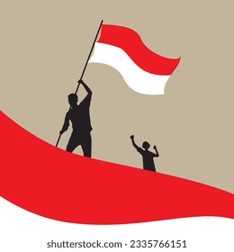vector a person holding a flag