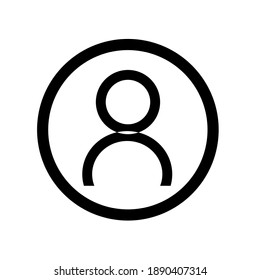 vector person icon, flat profile outline