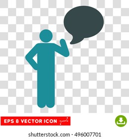 Vector Person Idea Balloon EPS vector pictograph. Illustration style is flat iconic bicolor soft blue symbol on a transparent background.
