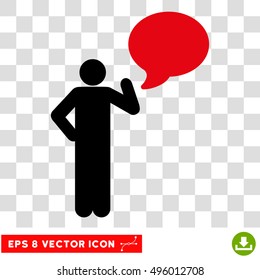 Vector Person Idea Balloon EPS vector pictogram. Illustration style is flat iconic bicolor intensive red and black symbol on a transparent background.