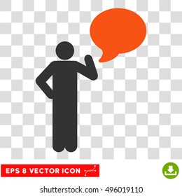 Vector Person Idea Balloon EPS vector icon. Illustration style is flat iconic bicolor orange and gray symbol on a transparent background.
