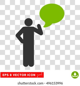 Vector Person Idea Balloon EPS vector pictogram. Illustration style is flat iconic bicolor eco green and gray symbol on a transparent background.