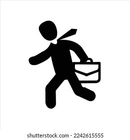 vector of a person leaving for work logo design