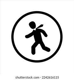 vector of a person leaving for work logo design