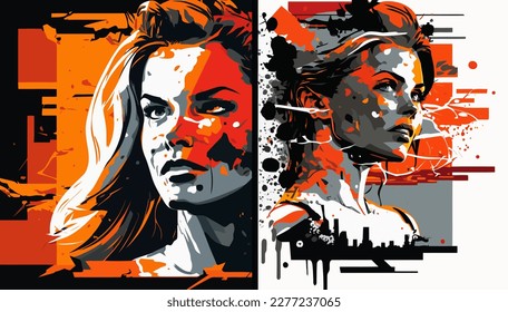 Vector de persona , afiche , cara de persona , ilustración para cubierta