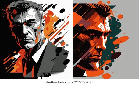 Vector of person , poster , face of person , illustration for cover
