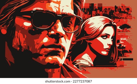 Vector of person , poster , face of person , illustration for cover