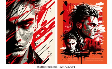 Vector de persona , afiche , cara de persona , ilustración para cubierta