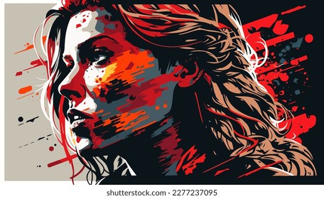 Vector of person , poster , face of person , illustration for cover