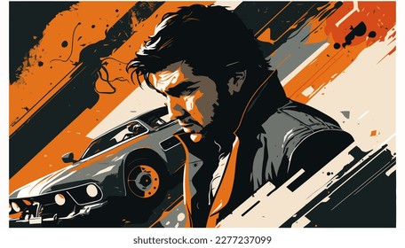 Vector of person , poster , face of person , illustration for cover
