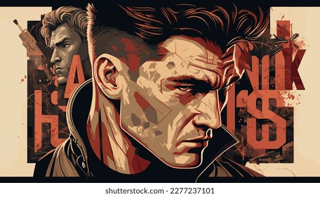 Vector of person , poster , face of person , illustration for cover