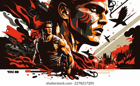 Vector de persona , afiche , cara de persona , ilustración para cubierta