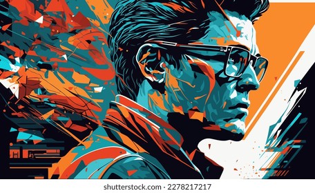 Vector of person , poster , face of person , illustration for cover