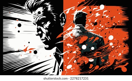 Vector of person , poster , face of person , illustration for cover