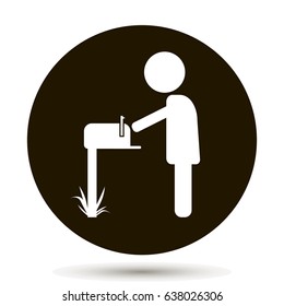 Vector person receives mail. 