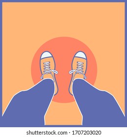 
vector person in sneakers and jeans