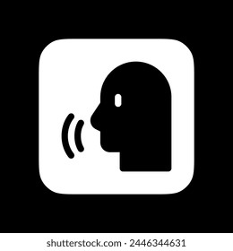 Sprechende Vektorgrafik, Spracherkennung, Sprachaktivierungssymbol. Perfekt für App- und Web-Interfaces, Infografiken, Präsentationen, Marketing, etc.