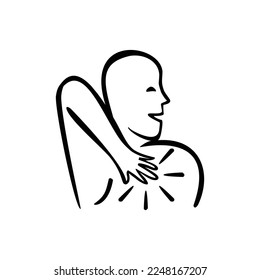 vector of a person tapping himself on the shoulder