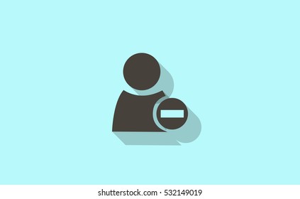 Vector person validation icon with long shadow