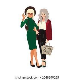 Vector personage. Cute females. Fashion woman.