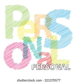 Vector Personal. Broken text scrawled