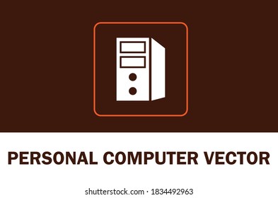 Vector of personal computer icon isolated on dark background. For designer.