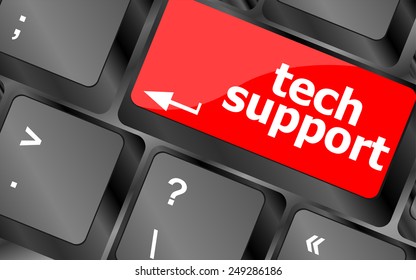 vector Personal computer keyboard with key tech support