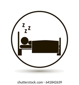 Vector personality sleeping in bed. On a white background
